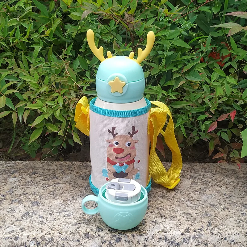 China Antler children's thermos cup stainless steel with straw factory and  manufacturers