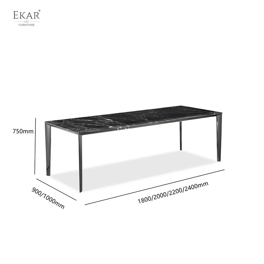 product modern gold inlay dining table with high gloss solid steel black base for home or office furniture-66