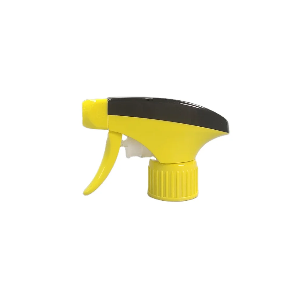 New custom black and yellow color all plastic trigger sprayer 28/400 28/410 28/415 with round spray nozzle