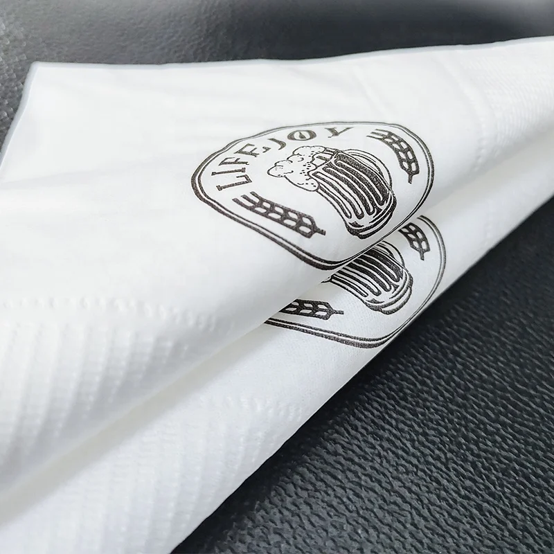 Custom Logo Printed Serviettes Hotel Cocktail Beverage Lunch Restaurants Printed Tissue Paper Napkins Custom Paper Cup Printing