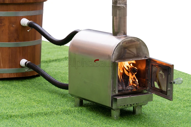 Wood Fired Hot Tub Outdoor 2 Person Stainless Coil Wood Fire Hot Tub