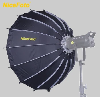 NiceFoto 65cm Camera Accessories Soft Box Bowens Mount Parabolic Octa Softbox for LED Continuous Light and Flash