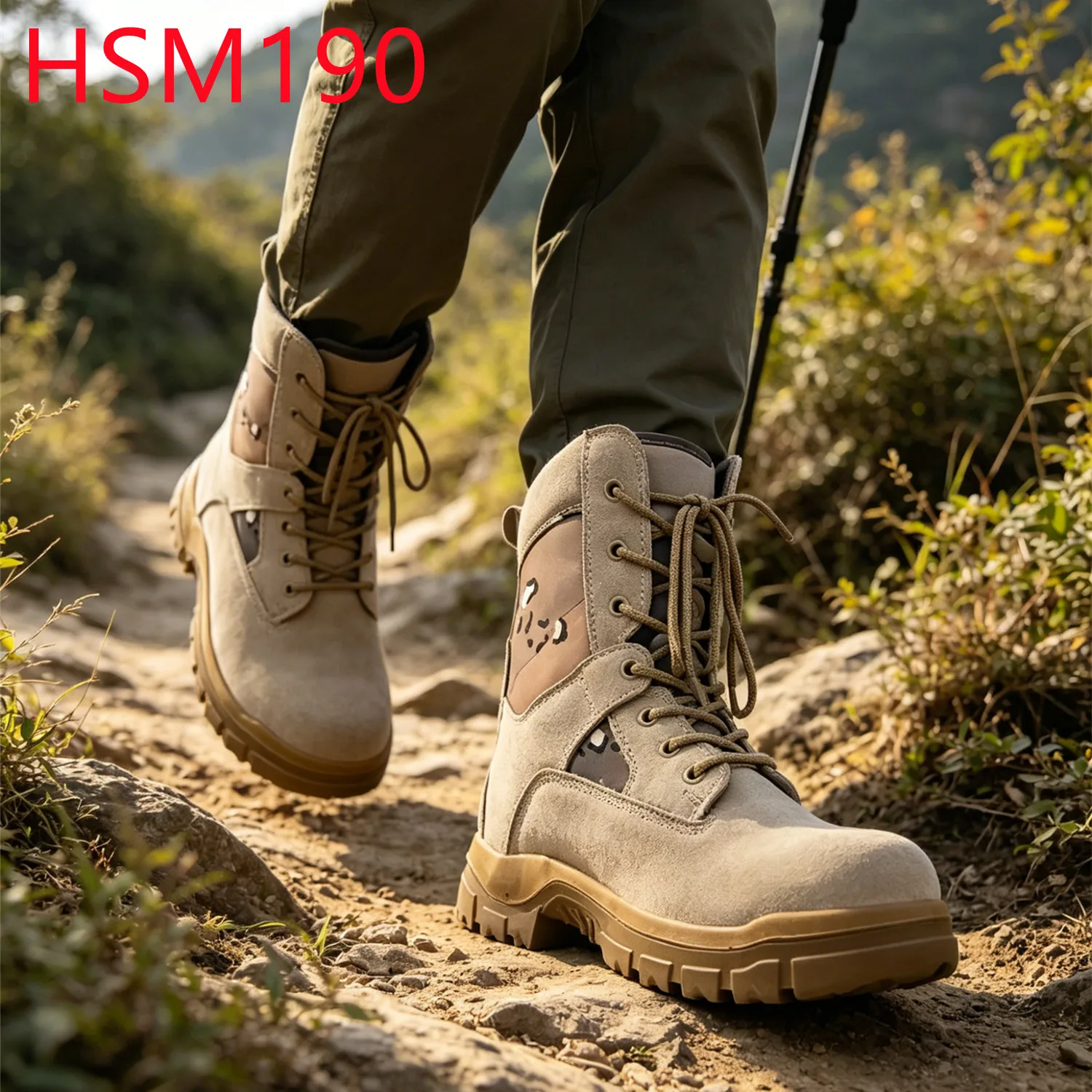 YYR,Field Operation Camouflage Nylon Fabric Upper Marching Boots Jungle Exploration PU/PU Injection Sole Hiking Boots HSM190