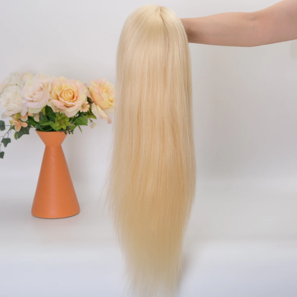 Blonde 613 color Full hand tied with 4 x 4 inch silk top medical wig European virgin human hair wigs for women