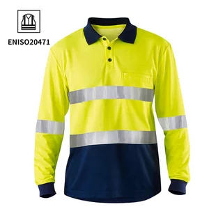 Hi Vis Worker Safety Clothing Custom Logo Welding Engineering Mining Men's High Visibility Reflective Strips Workwear Work Shirt