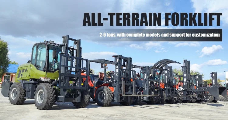 Chinese All Terrain Diesel Forklifts 4 Wheel Drive New Forklift Factory ...