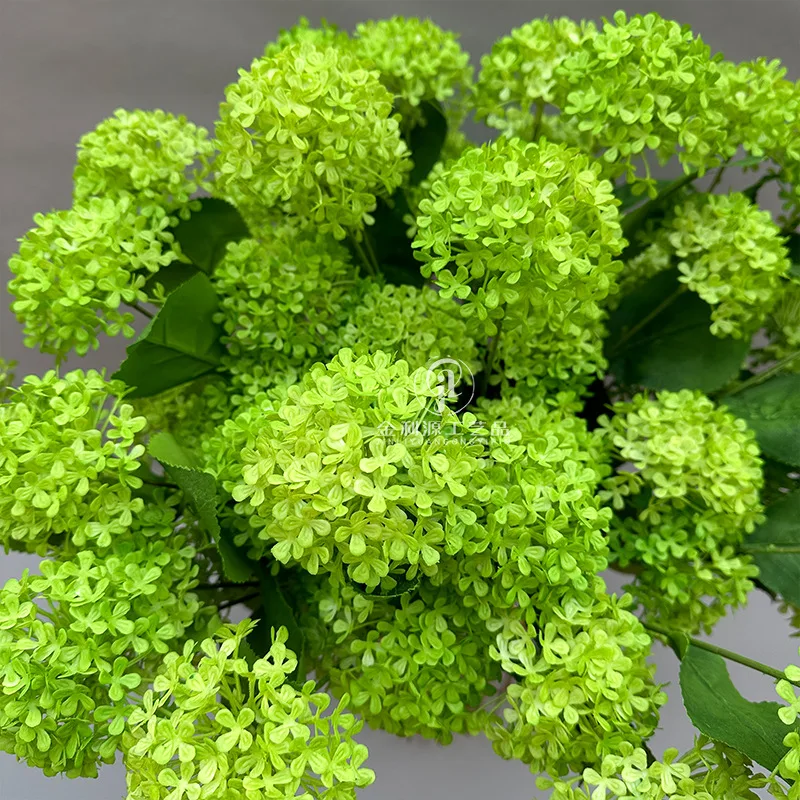 H-367 Solid Non-Collapse 3 Heads Plastic Hydrangea Flowers