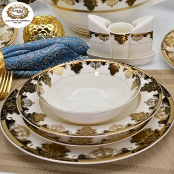 Brand Top Quality Ceramic Porcelain Dinnerware Sets 24K Gold