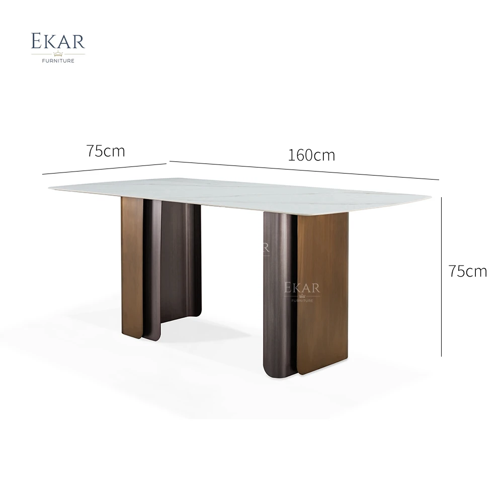 EKAR FURNITURE Modern luxury design desk stainless steel furniture Office desk manufacture