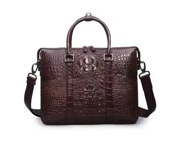 Men's Business Bag Waterproof Briefcase Custom Luxury Real Crocodile Leather Business Messenger Bag