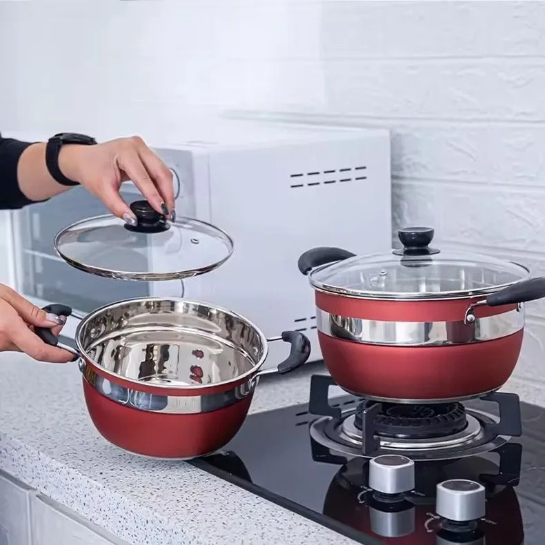 Hot Sale 12Pcs Stainless Steel Pots and Pans Luxury Cooking Nonstick Frying Pan Induction Saucepan Stock Pot Set