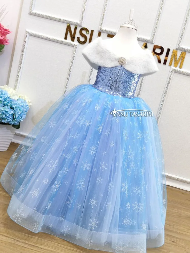 2024 New Preheat Frozen Style Princess 2-12 Years Old Available Christmas  Sequin Plush Shawl Cute Girls Dress| Alibaba.com