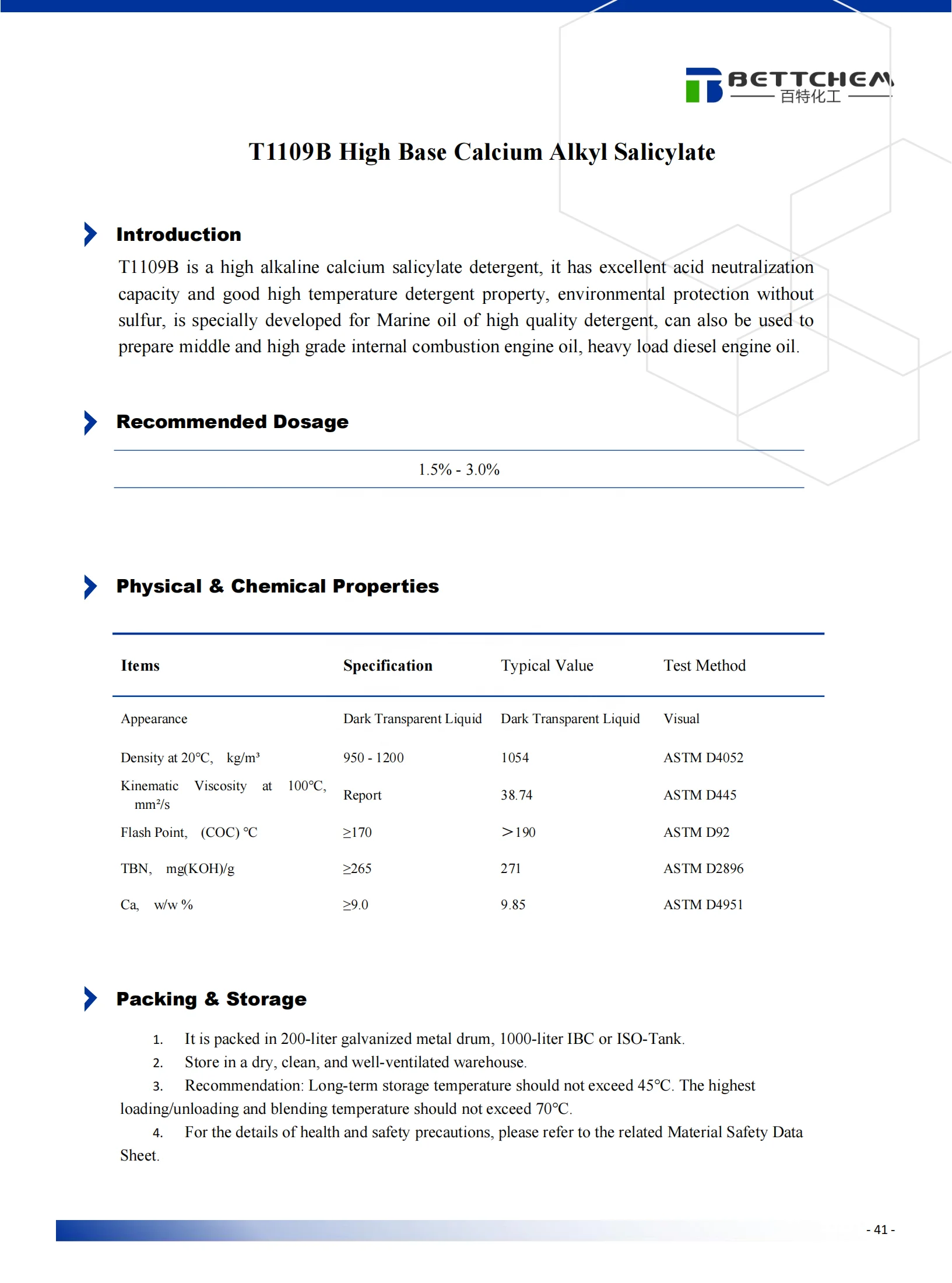 T1109B High Base Calcium Alkyl Salicylate