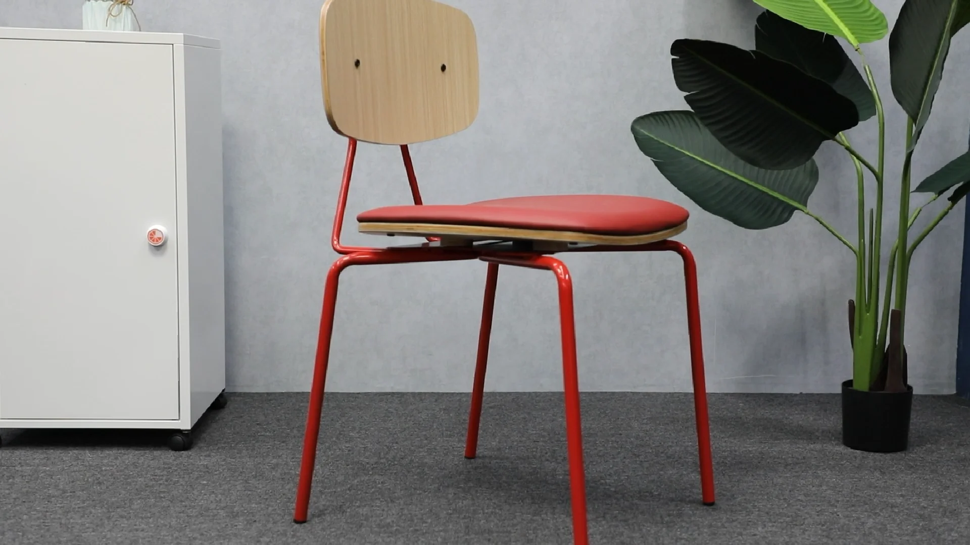 Home Furniture Armless Upholstered Side Chair Synthetic Leather Dining