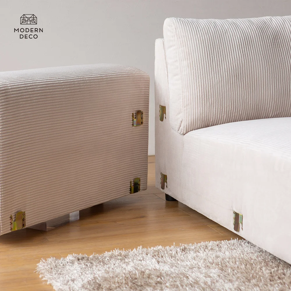 Prilagođeni obrnuti 1P+Divel Sectional Sofi Levo&Desno Krevet Konvertibilan Dizajn Ušteda Prostora Luksuzni Cepur Sofi Set Nameštaj