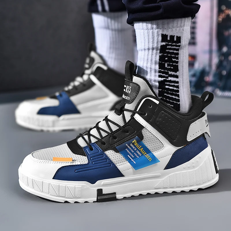 2021 Wholesale New Fitness Walking High Cut Sneaker Shoes Men Footwear  Trainer Fashion Male Casual Skateboarding Shoes