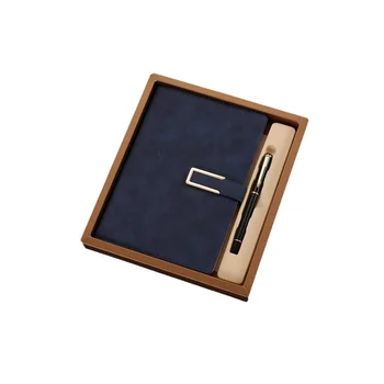2024Custom Luxury Business Office Refillable Stationery Diary Pu Leather Magnetic A5 Journal Notebook Gift Set With Box And Pen