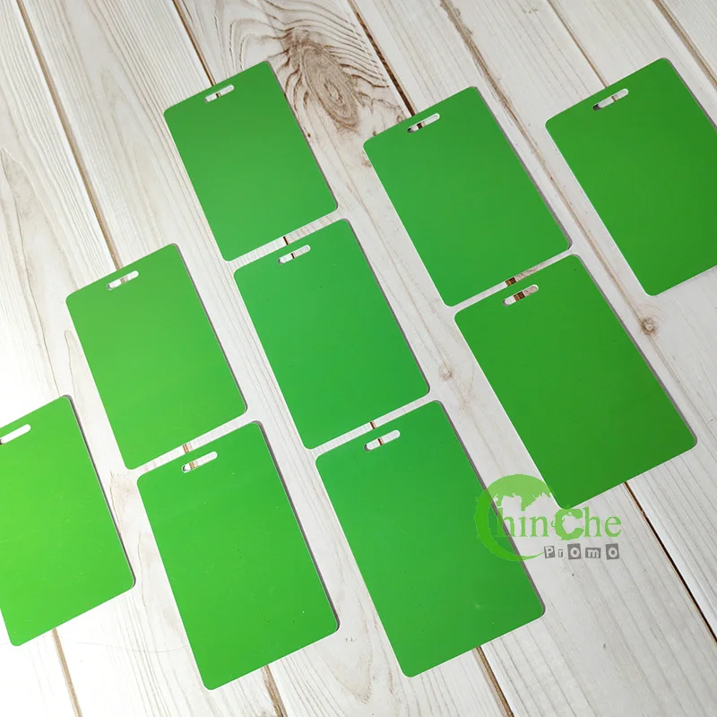 No Minimum Any Size Could Be Cut Glossy PVC Hard  Blank Plastic Card with clear Loops and Clip