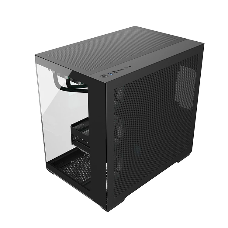 Back-Connect Fishtank Design Micro ATX Gaming PC Case - Full View ...