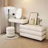 Cassettiera a sei cassetti in legno massello rivestita - nuovo design bianco - 100-tab