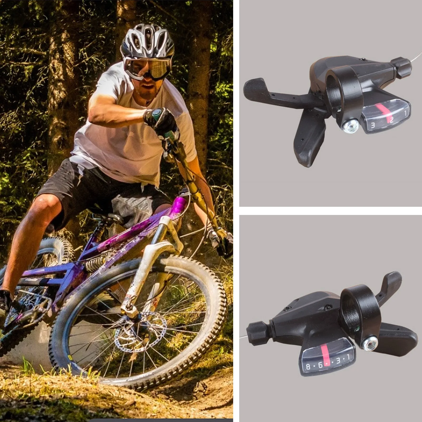 Set Comandi Shimano Acera SL-M310 – 3x8 Velocità, Rapido, Sinistro E Destro, Con Cavi - 3