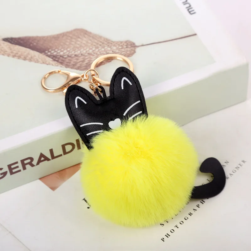 Fashion Pom Pom Keychain Fluffy Artificial Rabbit Hair Keychain Porte  Pompon Women Car Bag Accessories Keyring Gift - Buy Porte Pompon Women Car  Bag