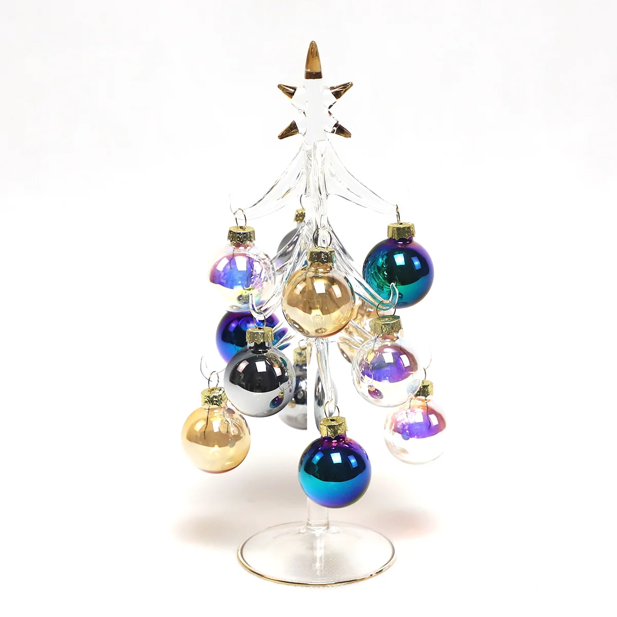 Fine glass ornaments interchangeable charms luxury glass pine christmas tree stand decoration ball for sale gift home decoration