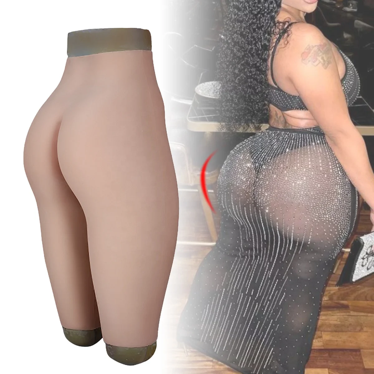 Silicone Woman Big Hips and Booty Bum Artificial Butt Padded Panty Fake Silicone Buttocks Enhancer Pant Nalgas De Silicona