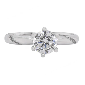 Forever Star Custom 2.3g 10k Solid White Gold 1 Carat Round VVS Moissanite Prong Set Classic Engagement Ring