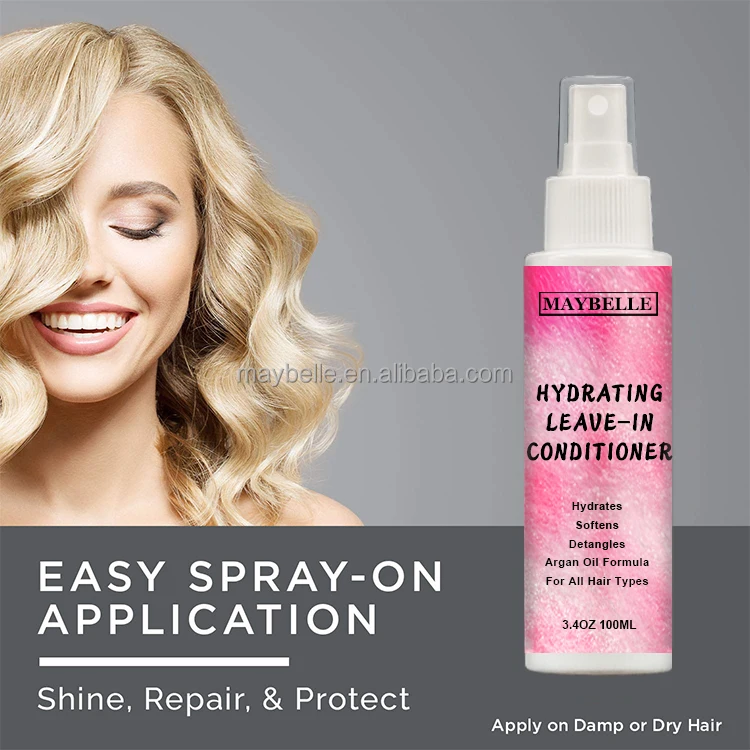 Private Label Leave in Conditioner Spray Moisturizing Leave in Conditioner Spray Bottle Smooth Shine Hair Spray for Curly