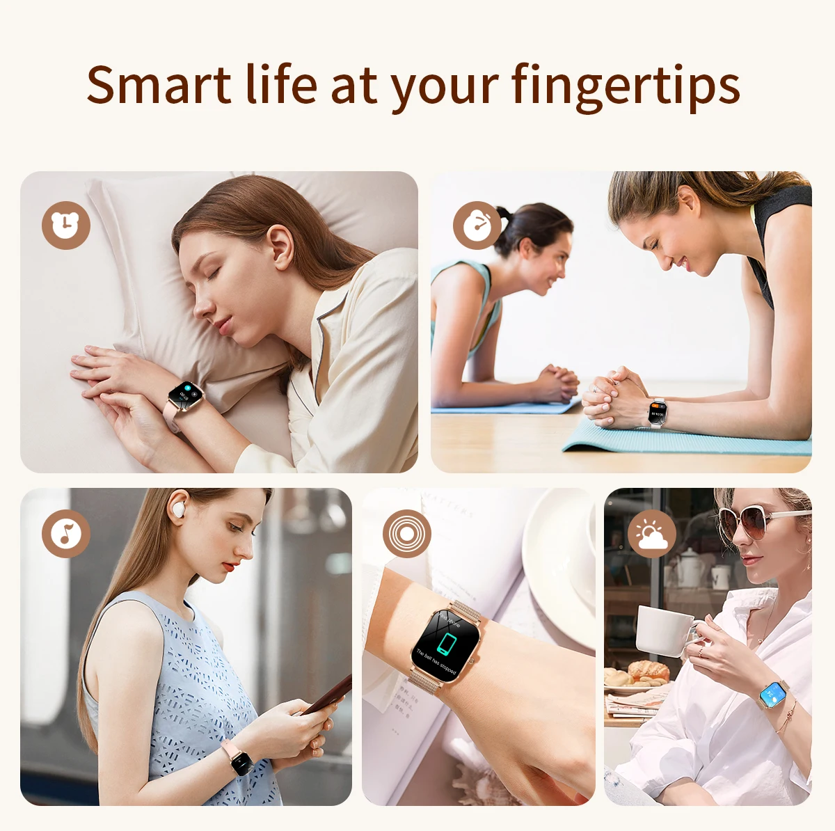 2026  MK90 Fashion Ladies Smart Watch with 1.75 Inch TFT IP68 Waterproof Heart Rate BT Call Music Smart Watch for Women