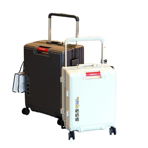 Luggage Case With Aluminum Frame Boarding Suitcase With Universal Wheel Travelling Case With Wide Trolley Handle