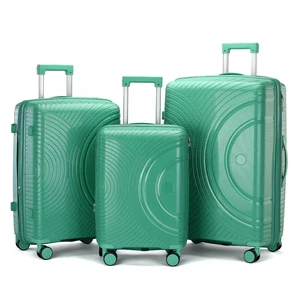 Quality Sturdy Soft Shell PP Simple Carry-On Luggage Bag Business Travel Spinner Trolley TSA Lock Zipper Opening