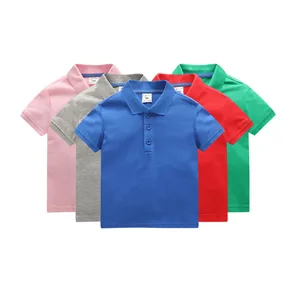 Wholesale High Quality Custom Patch Embroidery Cotton Polo Shirt for Kids Boys in Summer