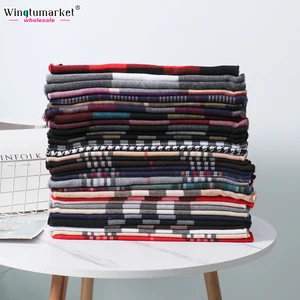 Women Classic Plaid Scarf Soft Warm Winter Tartan Checkered Shawl Wrap with Tassels Cashmere Feel Neck Warmer