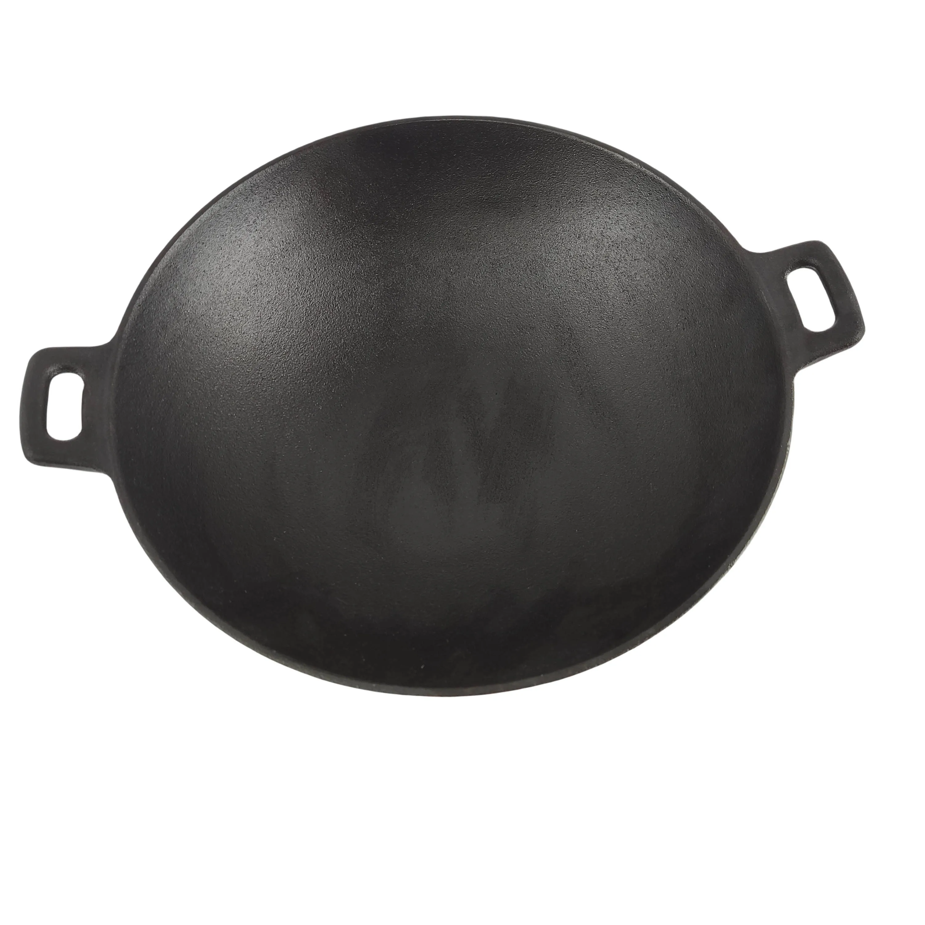 Factory Wholesale Non Stick Wok Pan Two Bakelite Handles Fry Pan Gas Cooker Cast Iron Frying Wok