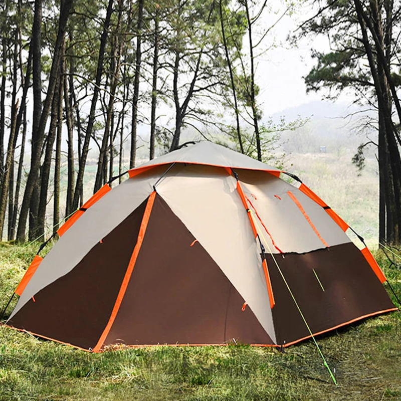 Large Easy Set Up Portable Windproof Waterproof Quick Automatic Opening One Bedroom Fiberglass Camping Tents