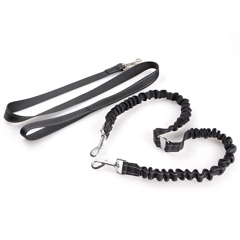 Reflective Leash Dog Training Collar And Leash Sets High Stretchy Double Dog Leash For 2 Dogs details