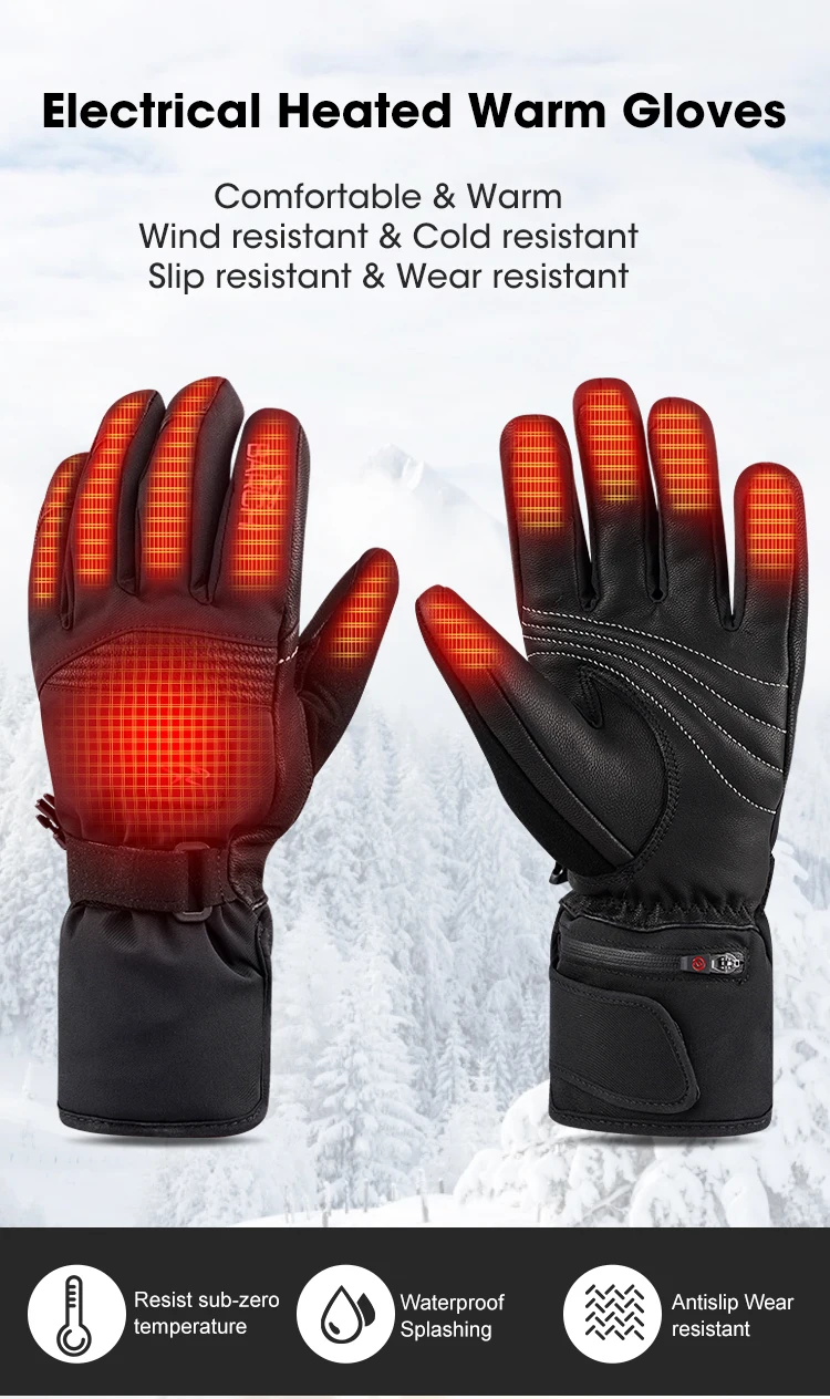 7.4 V Lithium Usb Heated Gloves Electric Battery Heated Gloves With 3