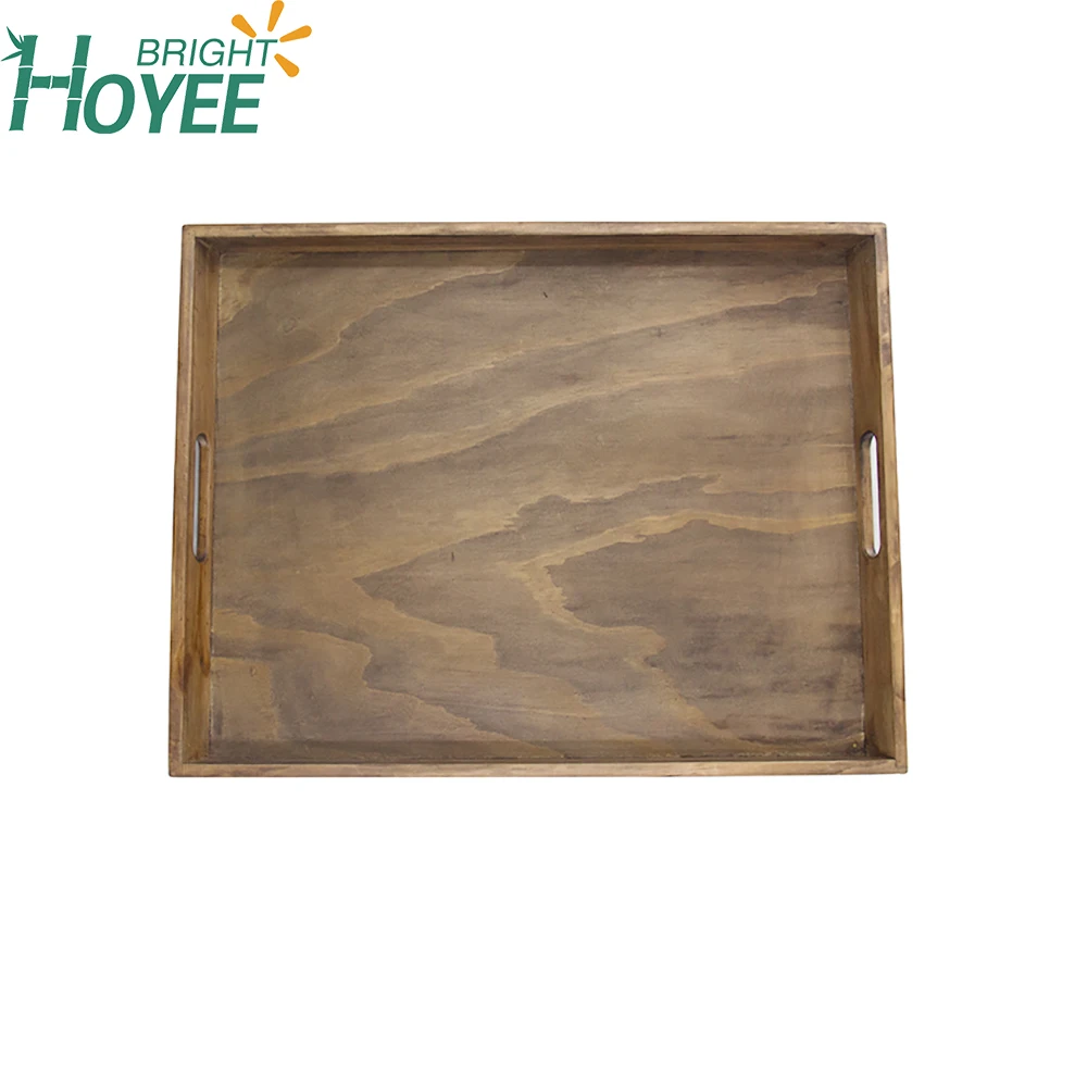 Складной поднос из натурального дерева акации с