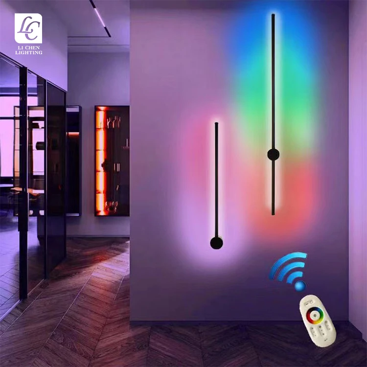 W0043-1 New Product Indoor Decoration for Living Room Corridor Hotel Metal Bedroom LED Modern RGB Wall Lamp   