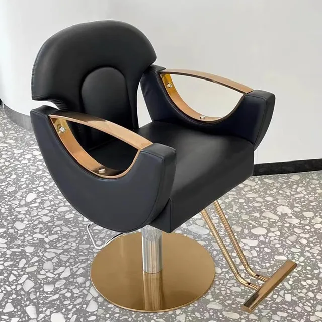 Hot Sale Comfortable Durable Hair Styling Chair Salon Decor Assembling Chair Rose Gold Salon Chair