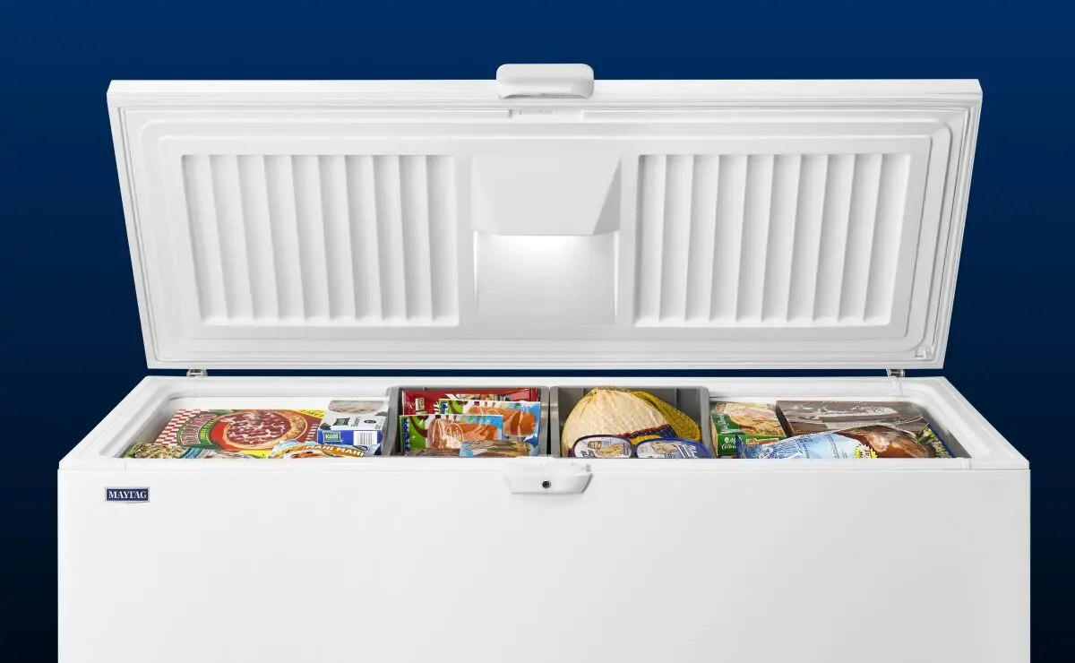Maytag brand Introduces new chest freezer that is garage ready in freezer  mode