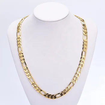 Factory Wholesale 18K Real Gold Plated Chain Long Designs Custom jewelry 24K gold plated Necklace