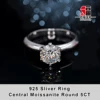 Anello 925 nastro Moissanite centrale rotondo 3CT