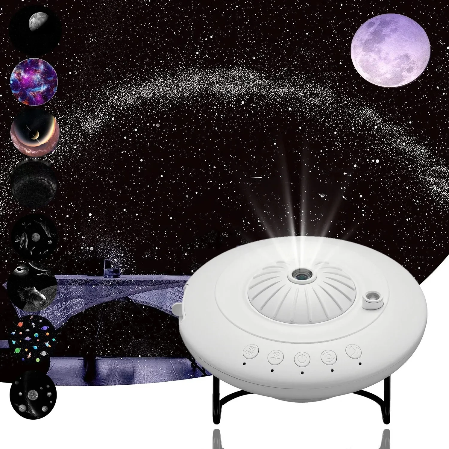 Popular Gift UFO 8  in 1 Ultra Clear Galaxy Projector Lamp Romantic Dynamic Meteor Planetarium Projector Night Light