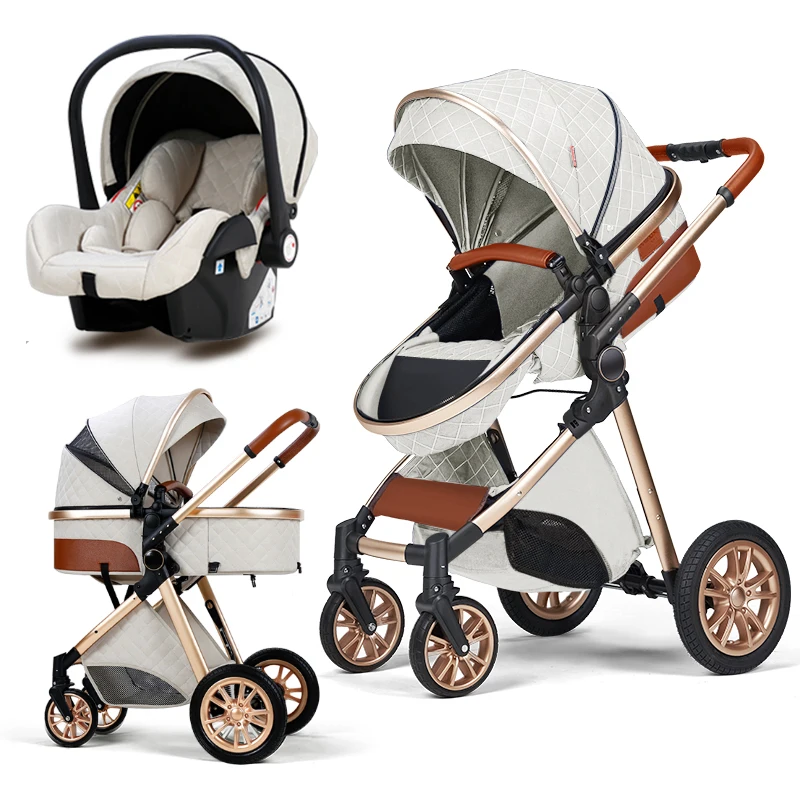 Grohandel Aluminium Hochwertiger Leder-Kinderwagen V9 Luxus-Reisesystem  Baby-Kinderwagen 3 in 1