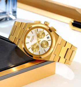 SKMEI 9371 New Business Fashion Watch Quartz Movement 3BAR Water-Resistant Stainless Steel Band 40mm Glass Custom Logo Pointer