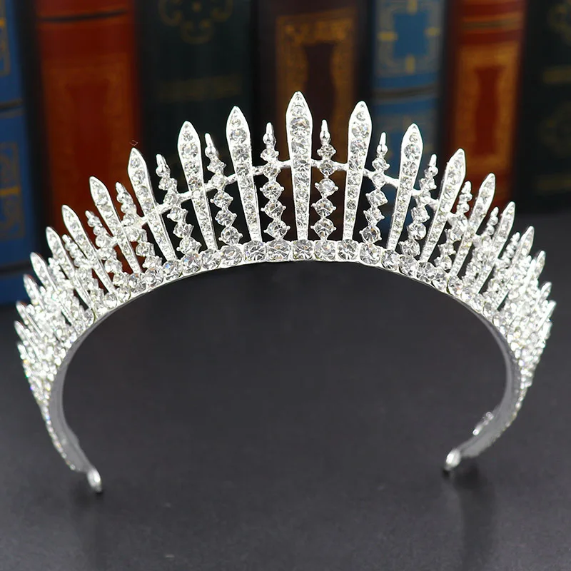 thumbnail interactive-video image 1 of 4cm Crystal Butterfly Wedding Tiara - Silver Queen Princess Prom Crown Band 1 of 3