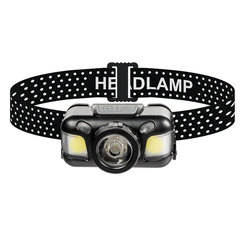 Body Motion Sensor Headlamp Induction USB Rechargeable Headlight 2 Switch Modes Head Flashlight Torch Lamp for Camping